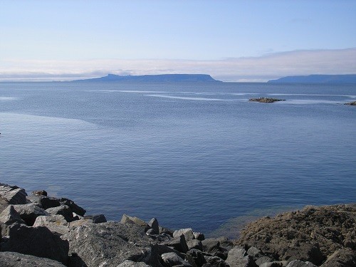 The Island of Rhum, just off the coast.